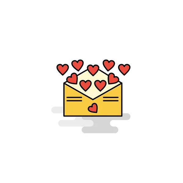 Flat Love Letter Icon Vector — Stock Vector