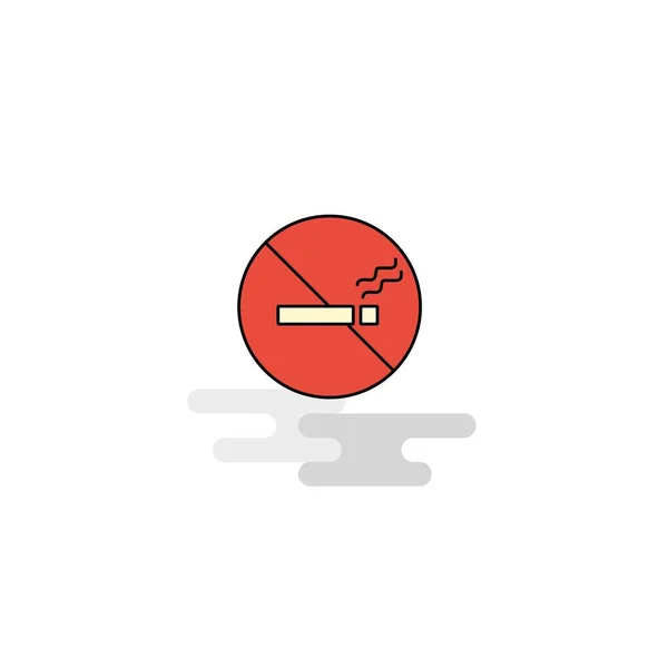 Flat Icon Proibido Fumar Vetor — Vetor de Stock