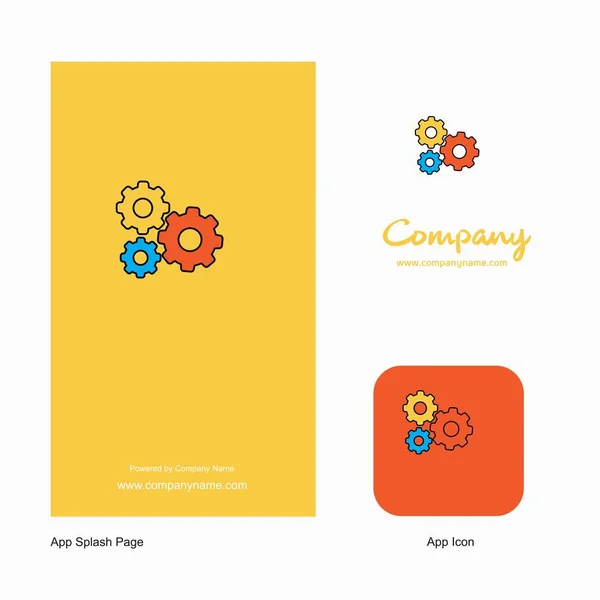 Gear Setting Company Logo App Icon Splash Page Design Creative — Stock Vector