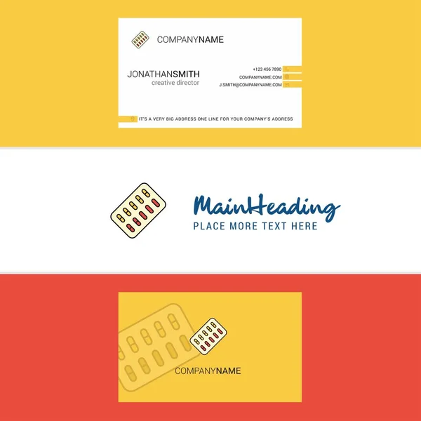 Mooi Tabletten Logo Visitekaartje Verticale Design Vector — Stockvector