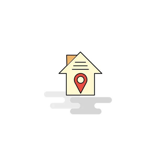 Flat House Location Icon Vector — Stock Vector