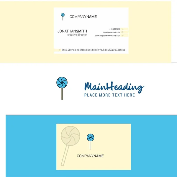 Mooie Lolly Logo Visitekaartje Verticale Design Vector — Stockvector