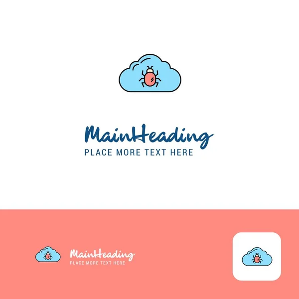 Bug Créatif Sur Cloud Logo Design Logo Couleur Plate Pour — Image vectorielle