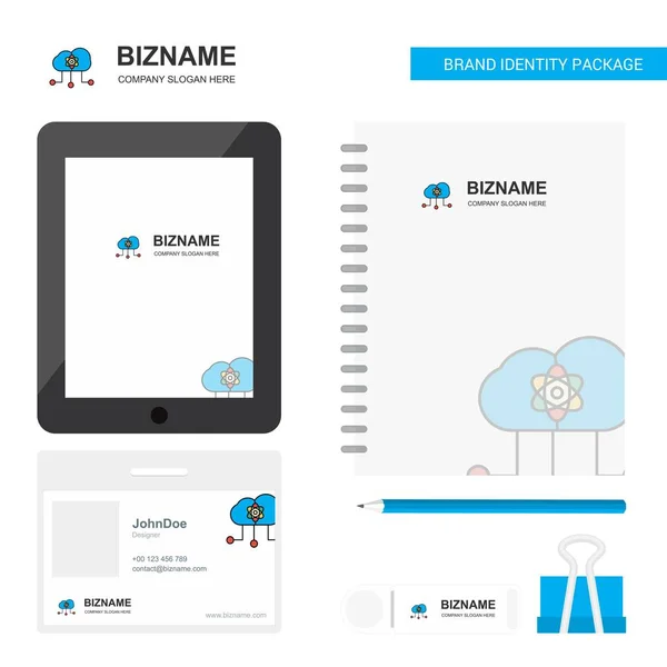 Logo Entreprise Cloud Computing Application Onglet Carte Employé Pvc Journal — Image vectorielle