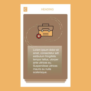 Breifcase mobil dikey banner tasarım tasarımı. Vektör