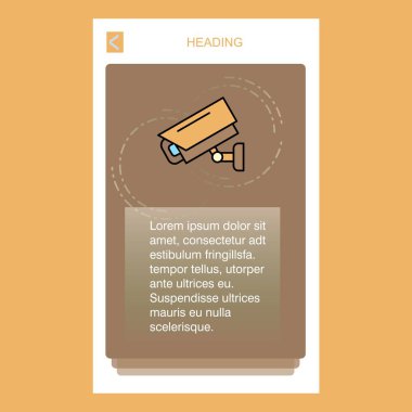 CCTV kamera telefon dikey banner tasarım tasarımı. Vektör