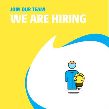 Bize katıl. Busienss şirket fikir Poster belirtme çizgisi tasarım işe vardır. Vektör arka plan