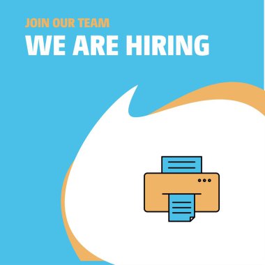 Bize katıl. Busienss şirket yazıcı Poster belirtme çizgisi tasarım işe vardır. Vektör arka plan