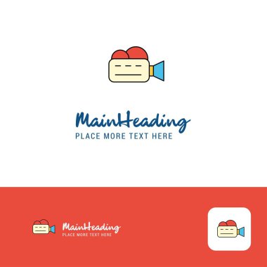 Yaratıcı Camcoder Logo tasarımı. Slogan için düz renk Logo yer. Vektör çizim