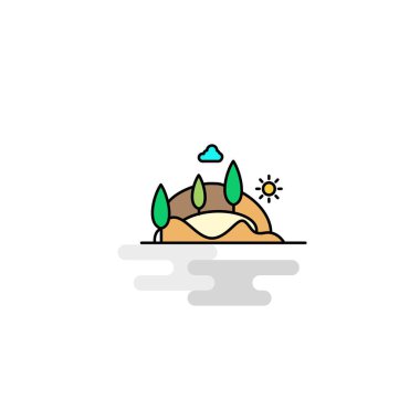 Düz sahne simgesi. Vektör