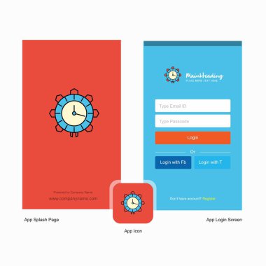 Şirket izle ekranı ve oturum açma sayfası Tasarım Logo şablonu ile. Mobil Online iş şablonu