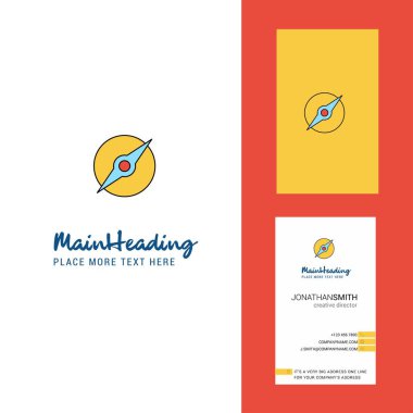 Yaratıcı Logo ve kartviziti pusula. dikey tasarlamak vektör