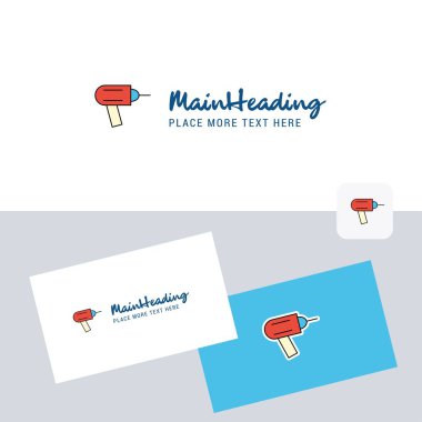 Matkap vektör logo kartvizit şablonu ile. Zarif kurumsal kimlik. -Vektör