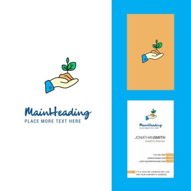 Bitki yaratıcı Logo ve kartvizit. dikey tasarlamak vektör