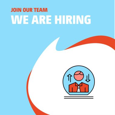 Bize katıl. Busienss şirket Avatar Poster belirtme çizgisi tasarım işe vardır. Vektör arka plan