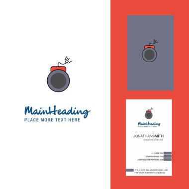 Bomba yaratıcı Logo ve kartvizit. dikey tasarlamak vektör