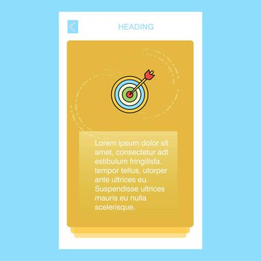 Dart oyunu mobil dikey banner tasarım tasarım. Vektör