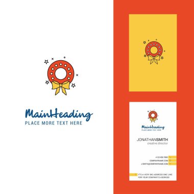 Çiçek yüzük yaratıcı Logo ve kartvizit. dikey tasarlamak vektör