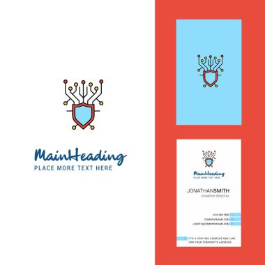 Cyber security  Creative Logo and business card. vertical Design Vector