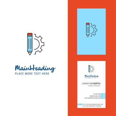 Kalem yaratıcı Logo ve kartvizit. dikey tasarlamak vektör