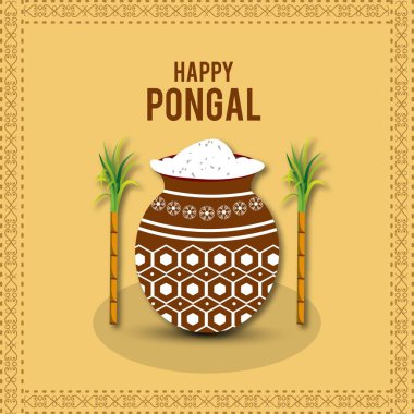 Mutlu Pongal arka plan. Vektör çizim