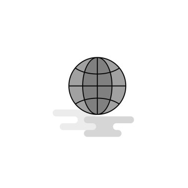 Web simge. Düz çizgi dolgulu gri simge vektör