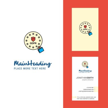 Gdpr yaratıcı Logo ve kartvizit. dikey tasarlamak vektör