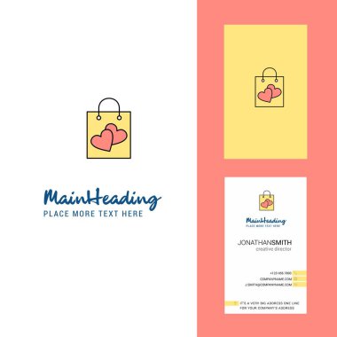Alışveriş çantası yaratıcı Logo ve kartvizit. dikey tasarlamak vektör
