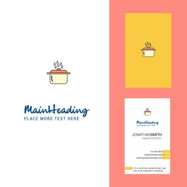 Pişirme tencere yaratıcı Logo ve kartvizit. dikey tasarlamak vektör
