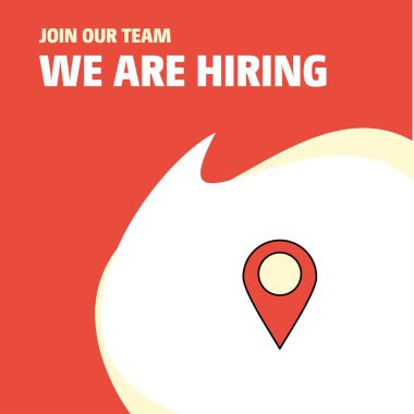 Bize katıl. Poster belirtme çizgisi tasarım eleman arıyor musunuz Busienss şirket konum. Vektör arka plan