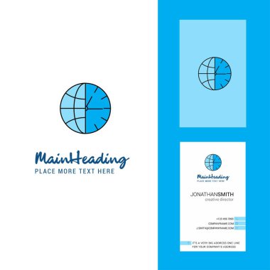 Yaratıcı Logo ve kartvizit saat. dikey tasarlamak vektör