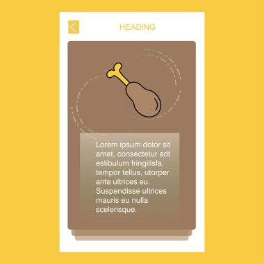 Tavuk lolipopu mobil dikey banner tasarım tasarımı. Vektör