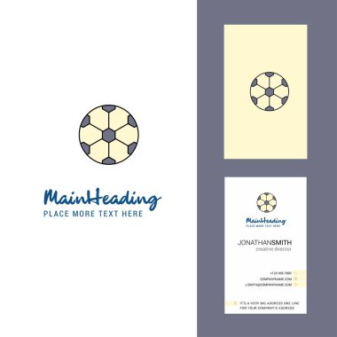 Futbol yaratıcı Logo ve kartvizit. dikey tasarlamak vektör