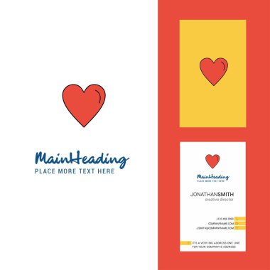 Kalp yaratıcı Logo ve kartvizit. dikey tasarlamak vektör