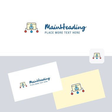 Ağ vektör logo kartvizit şablonu ile. Zarif kurumsal kimlik. -Vektör