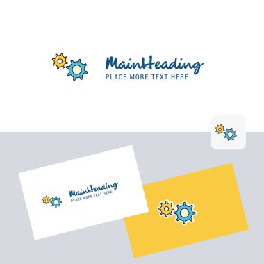 Kartvizit şablonuyla dişli vektör logo. Zarif kurumsal kimlik. -Vektör