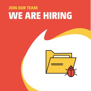 Bize katıl. Klasör biz çoğu işe Poster belirtme çizgisi tasarım şirketi busienss bulaşmış. Vektör arka plan