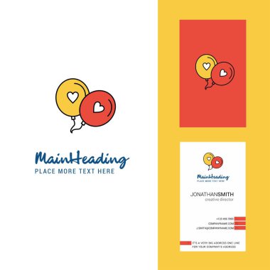 Balonlar yaratıcı Logo ve kartvizit seviyorum. dikey tasarlamak vektör