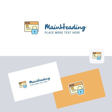 Web sitesi vektör logo kartvizit şablonuyla korunan. Zarif kurumsal kimlik. -Vektör