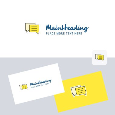 Kabarcık vektör logo kartvizit şablonu ile sohbet. Zarif kurumsal kimlik. -Vektör