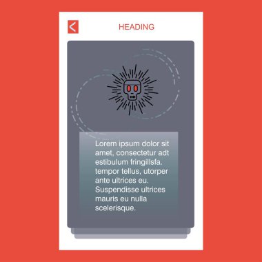 Kafatası mobil dikey banner tasarım tasarımı. Vektör