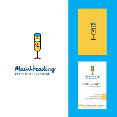 Cam yaratıcı Logo ve kartvizit. dikey tasarlamak vektör