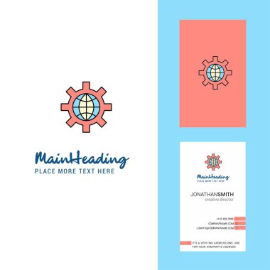 Internet yaratıcı Logo ve kartvizit ayarlama. dikey tasarlamak vektör
