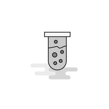 Test tüpü Web simgesi. Düz çizgi dolgulu gri simge vektör