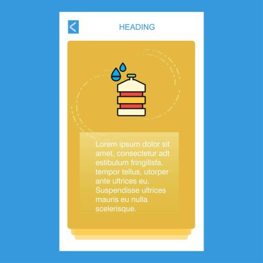 Su spor şişe mobil dikey banner tasarım tasarımı. Vektör