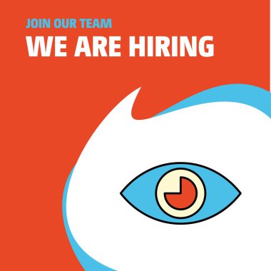 Bize katıl. Busienss şirket göz Poster belirtme çizgisi tasarım işe vardır. Vektör arka plan