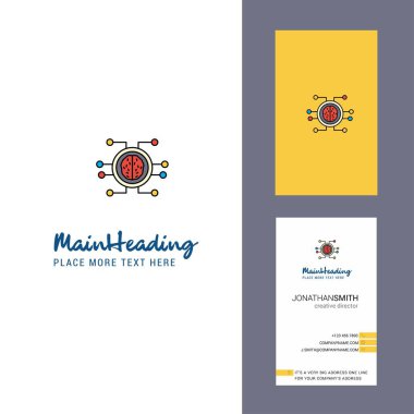 İşlemci yaratıcı Logo ve kartvizit. dikey tasarlamak vektör