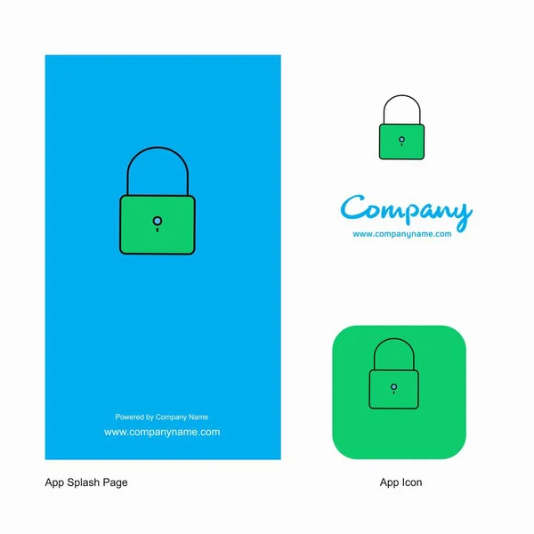 Locked Company Logo App Icon Splash Page Design Creative Business — Stock Vector
