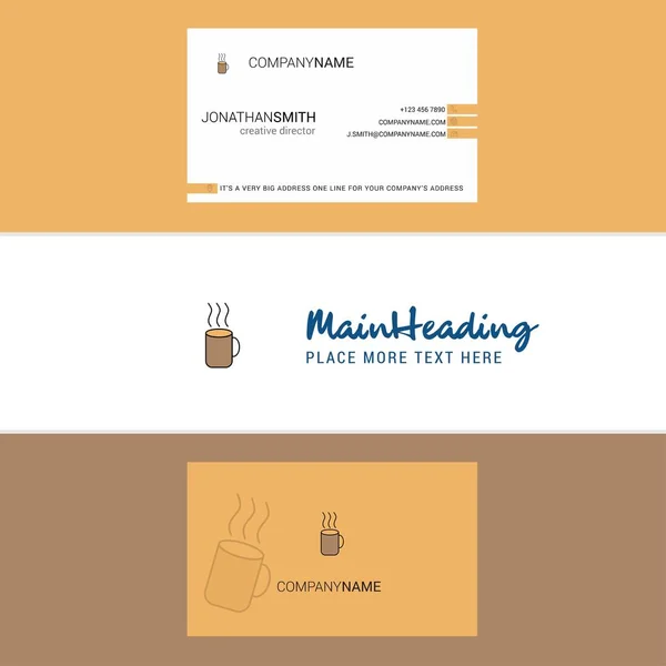 Beautiful Coffee Logo Business Card Vertical Design Vector — Stock Vector