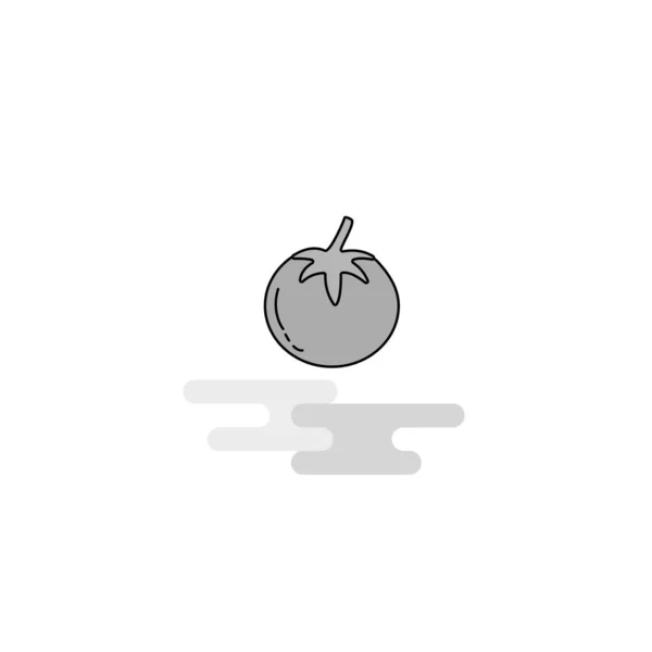 Tomato Web Icon Flat Line Filled Gray Icon Vector — Stock Vector